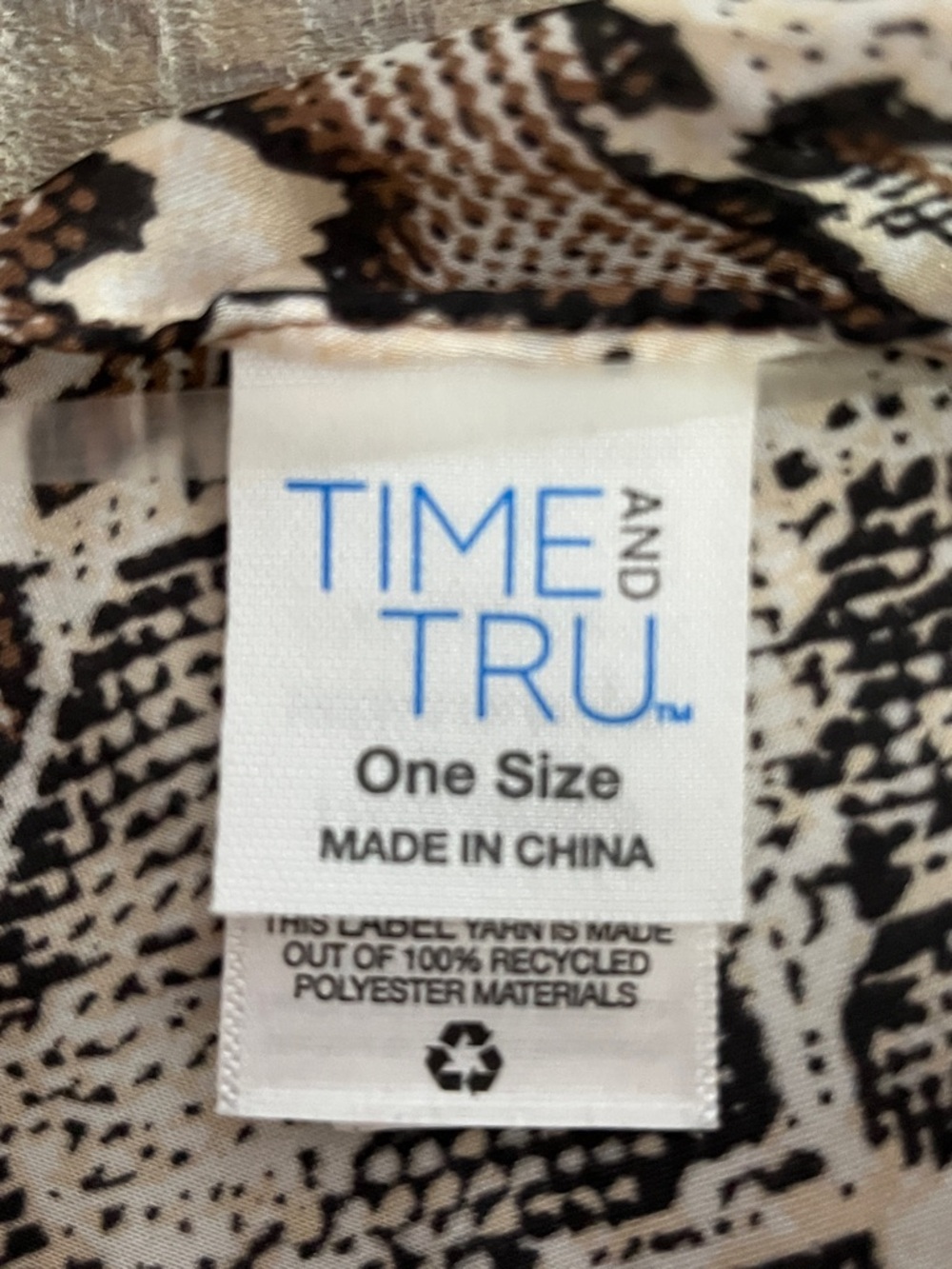Time & Tru Kimono Snakeskin Print Sz  Os - Picture 6 of 8